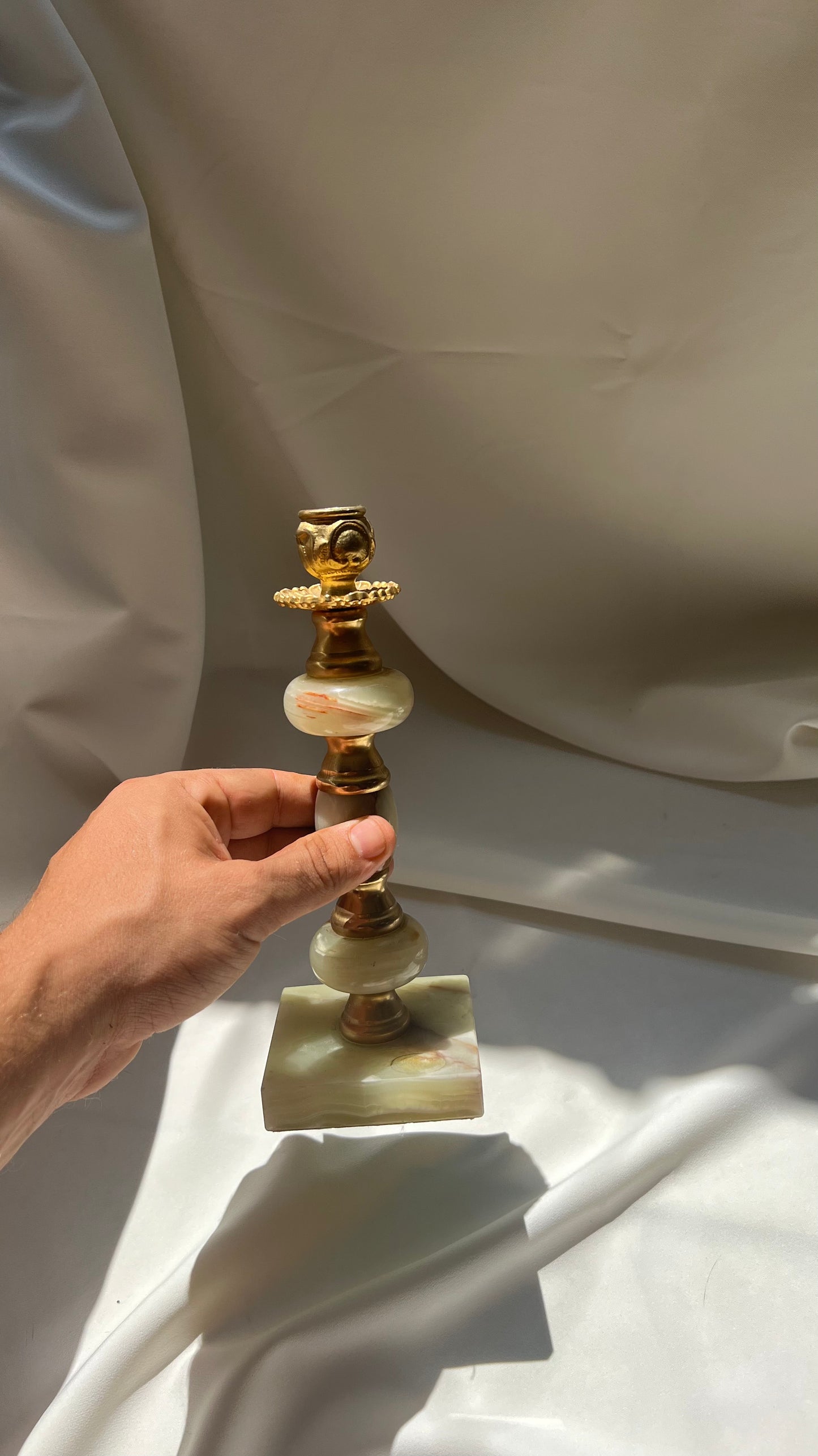 Pakistani onyx candlestick | פמוט אוניקס פקיסטני