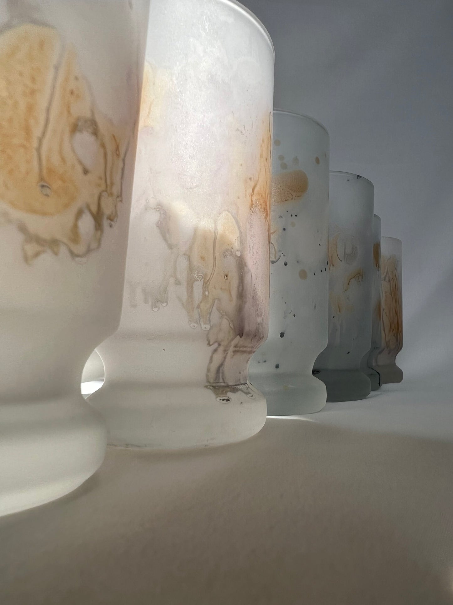 "Milky" Glass Cups | כוסות זכוכית חלבית