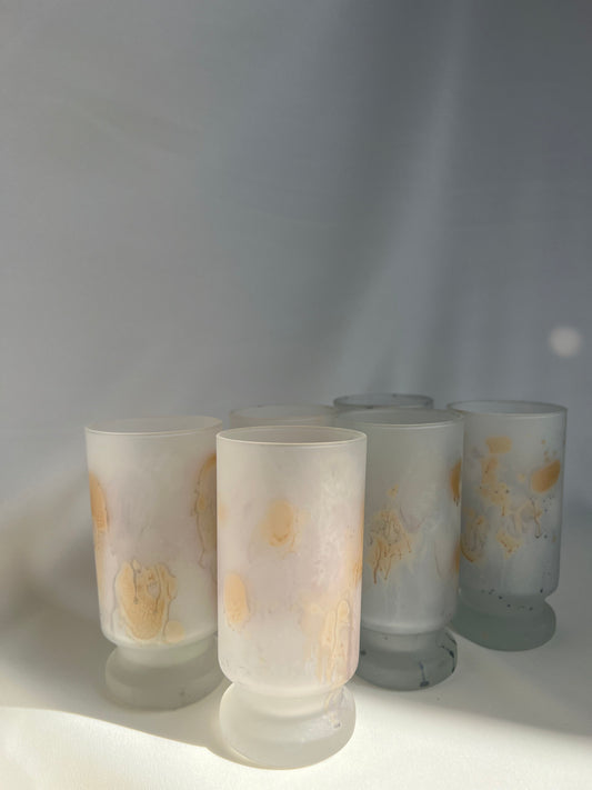 "Milky" Glass Cups | כוסות זכוכית חלבית