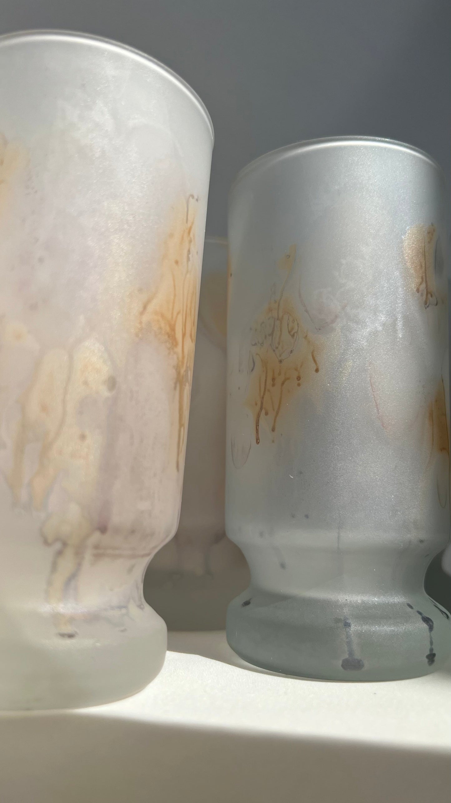 "Milky" Glass Cups | כוסות זכוכית חלבית